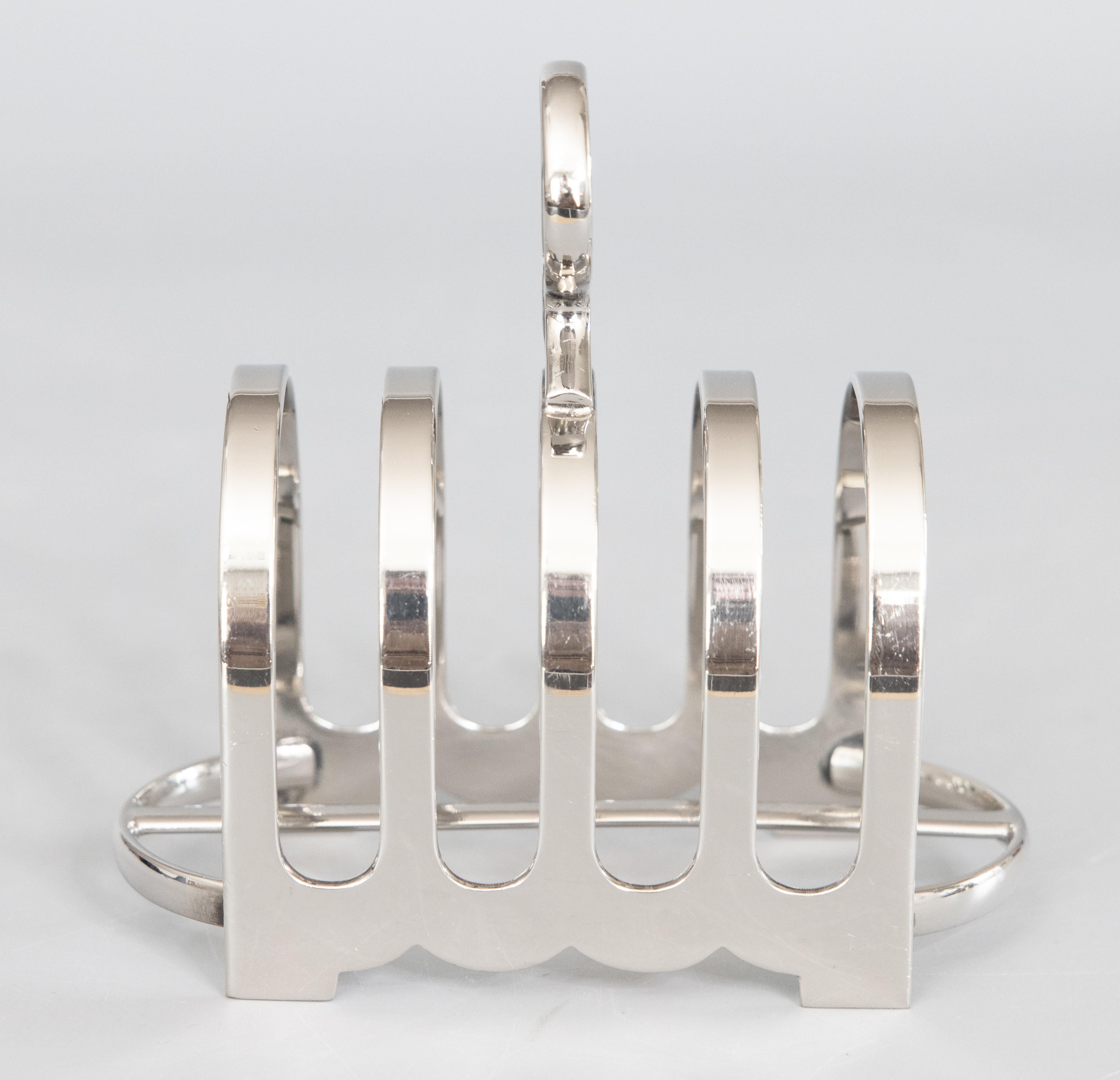 Mid-20th Century English Mappin & Webb Silver Plate Toast Rack In Good Condition In Pearland, TX