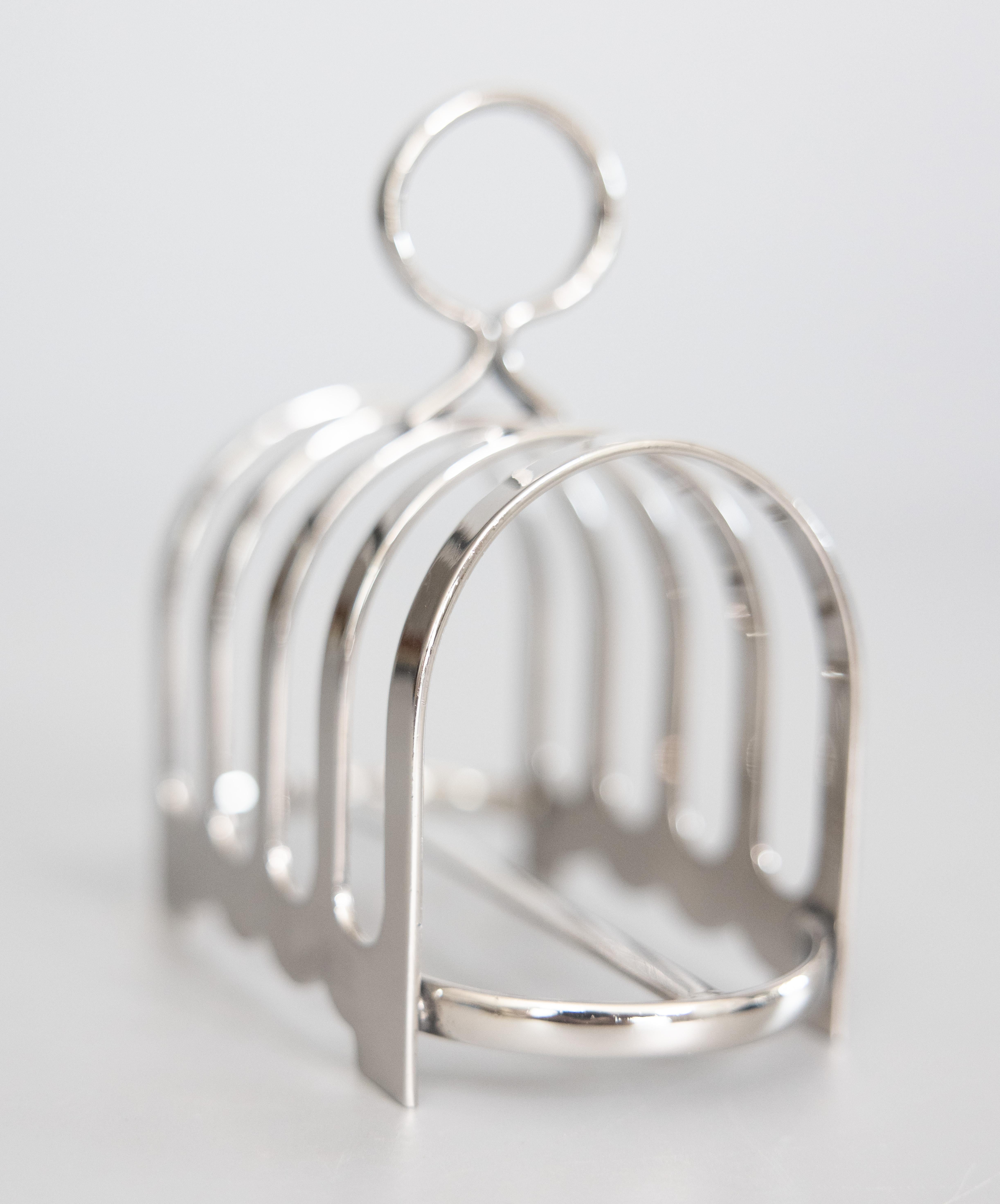 Mid-20th Century English Mappin & Webb Silver Plate Toast Rack 4
