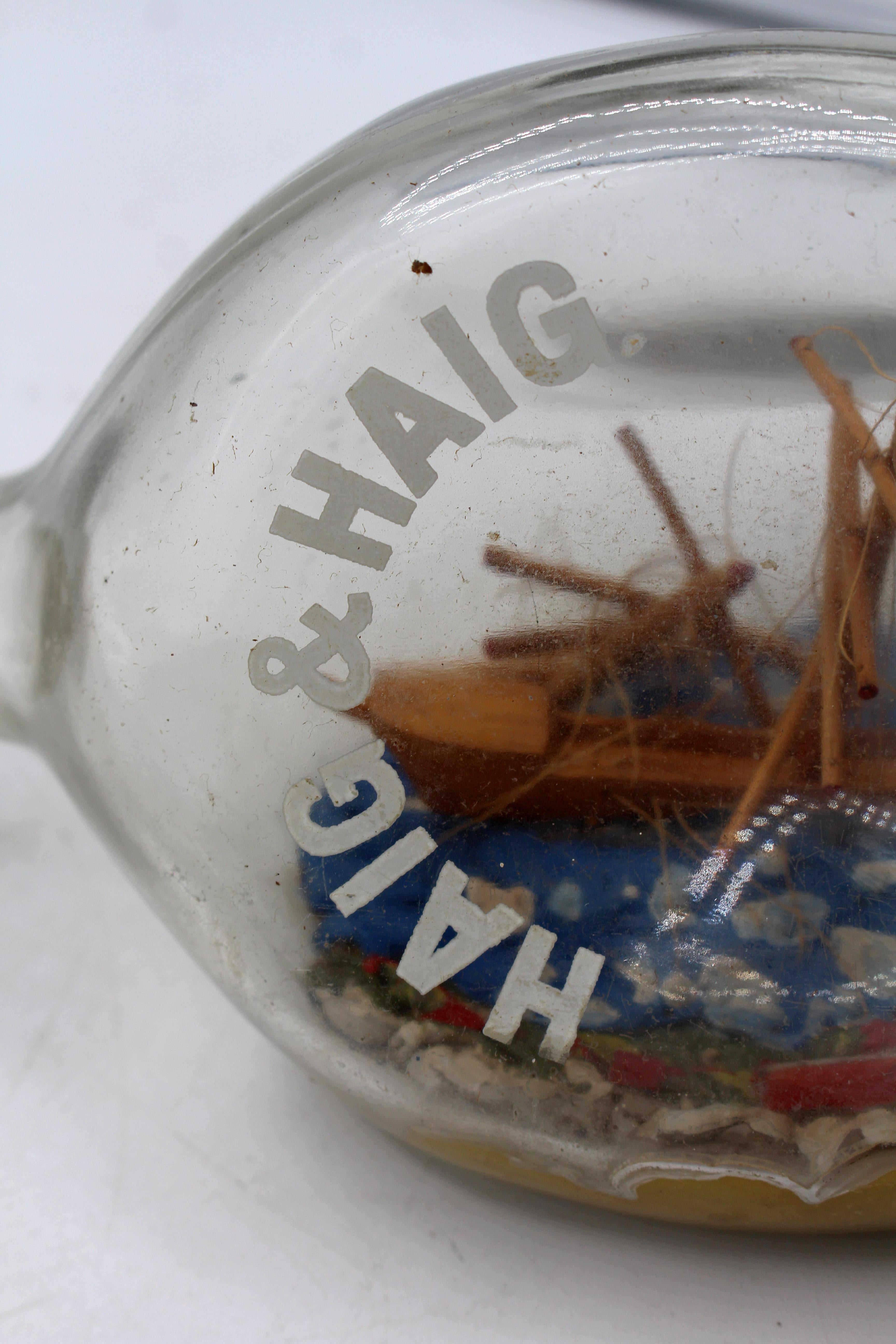 Folk Art Mid-20th Century English Model of a Ship Wreck in a Bottle For Sale
