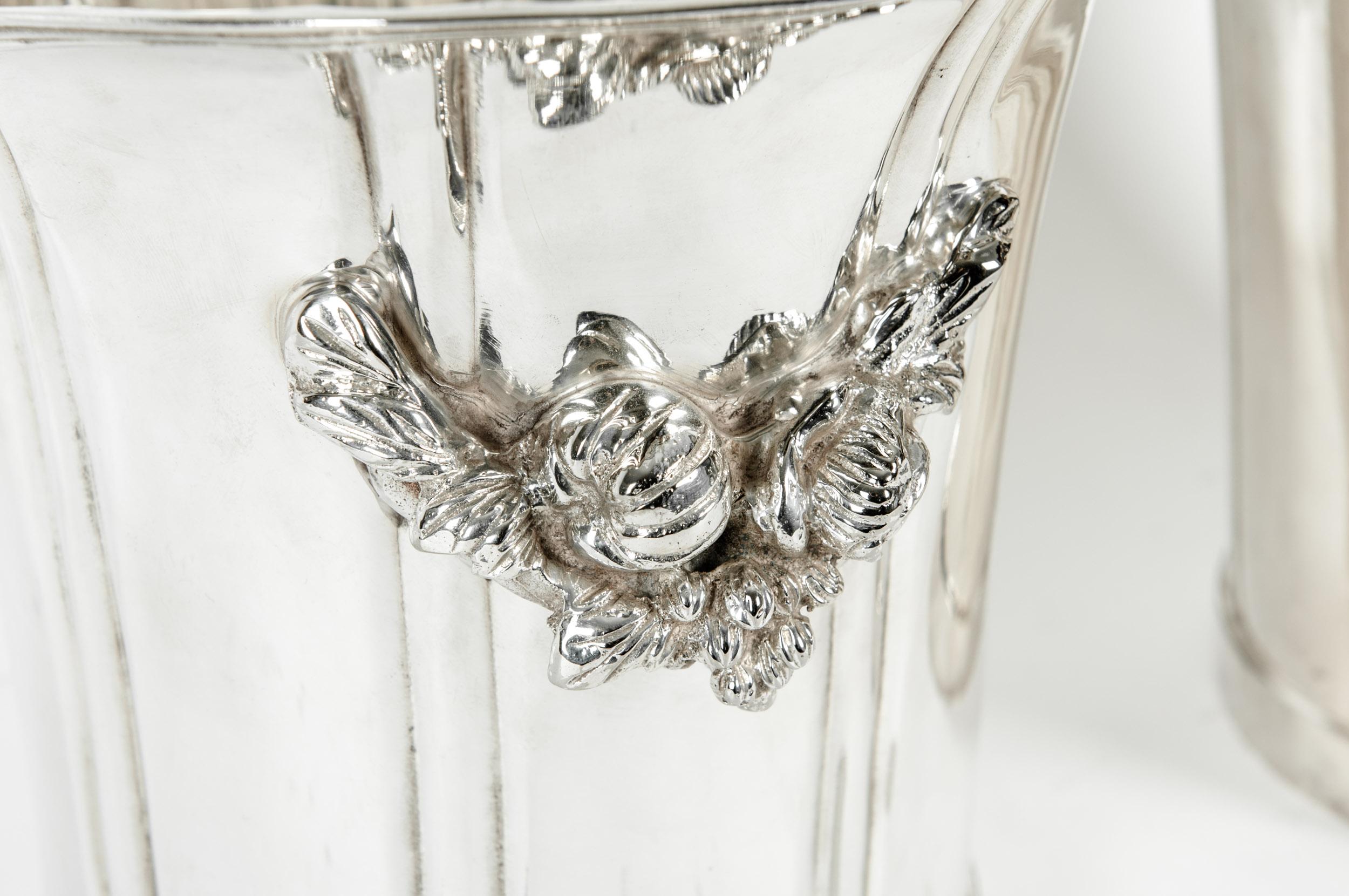 Mid-20th Century English Pair Silver Plated Ice Bucket or Wine Cooler 2