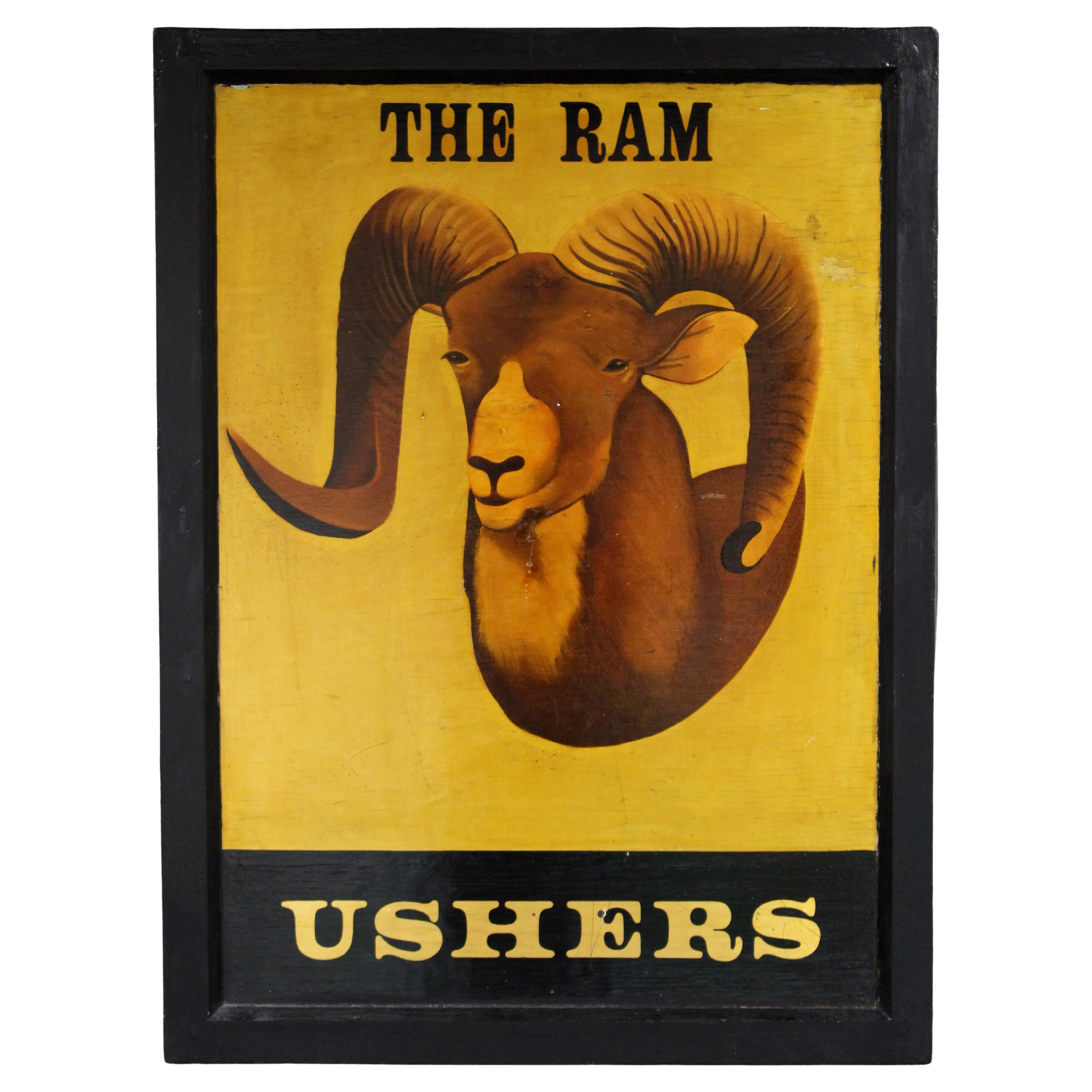 Mid-20th Century English Pub Sign for "The Ram"