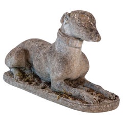 Mid 20th Century English Reconstituted Stone Whippet or Greyhound Dog
