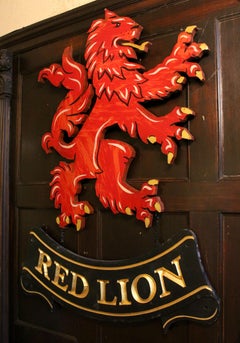 Mid-20th Century English Red Lion Pub Sign