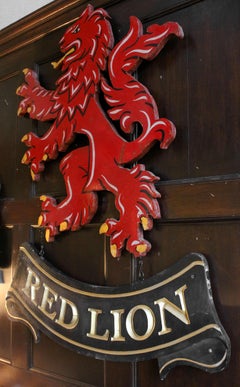 Mid-20th Century English Red Lion Pub Sign