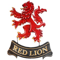 Mid-20th Century English Red Lion Pub Sign Mid-20th Century English Red Lion Pub Sign