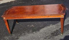 Mid 20th Century English Regency Mahogany and Stenciled Leather Top Coffee Table