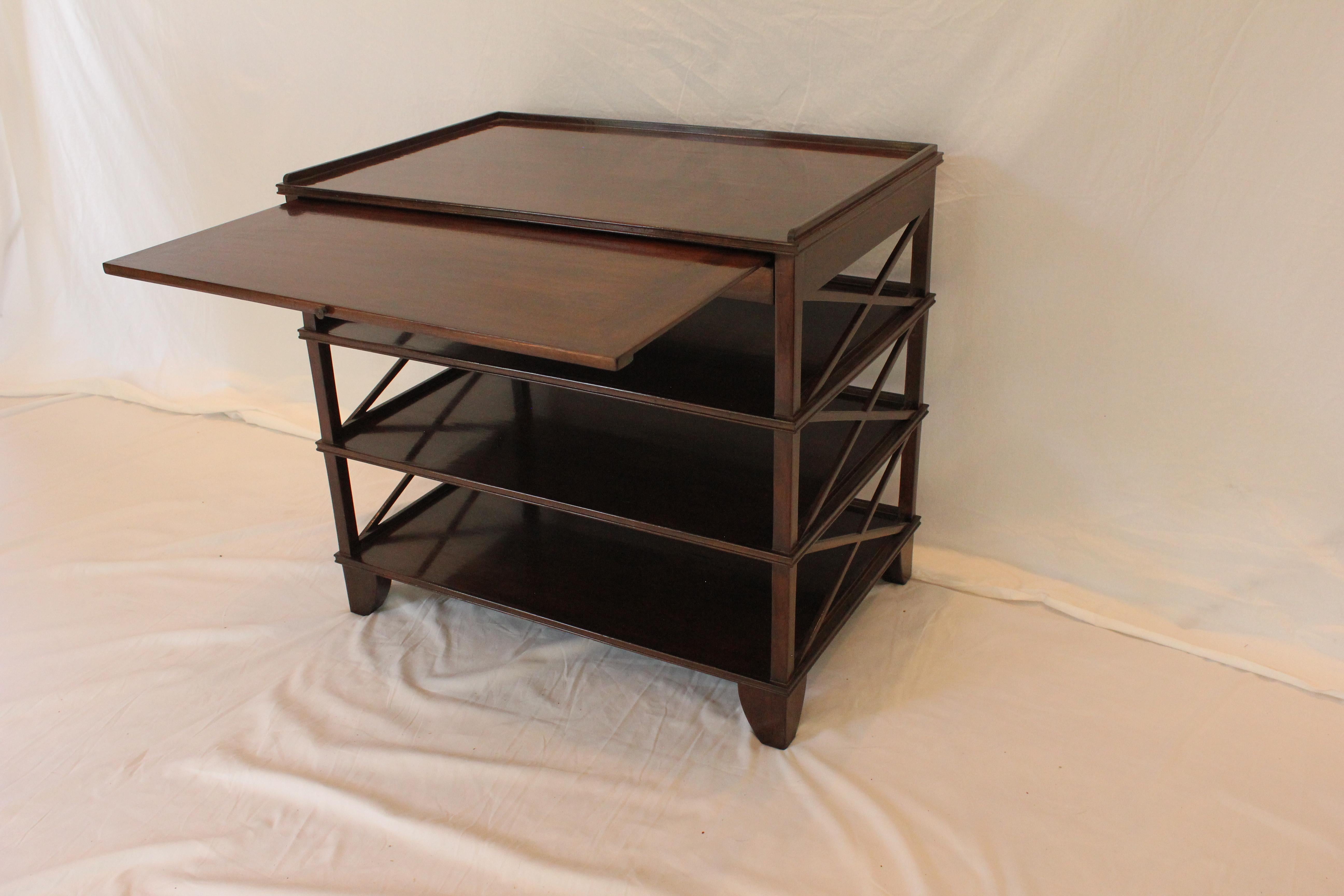 Mid 20th Century English Regency Mahogany Side or Bedside Table With Drawer For Sale 2