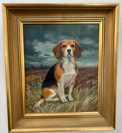 Vintage 20th Century English School portrait of a Beagle Puppy
