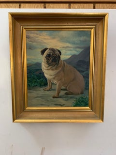 20th Century English School portrait of a Pug Puppy