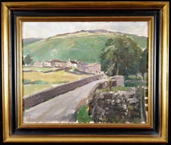 Country Landscape - Mid 20th Century English Hilly Impressionist Oil Painting