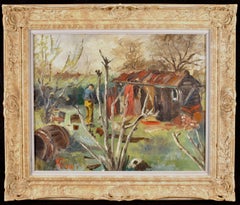 The Garden Shed - Mid 20th Century Modern British Figurative Landscape Painting