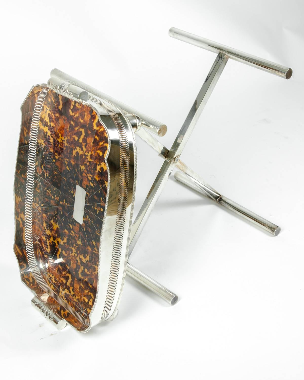 Mid-20th Century English Silver Plated Table Tray Stand 2