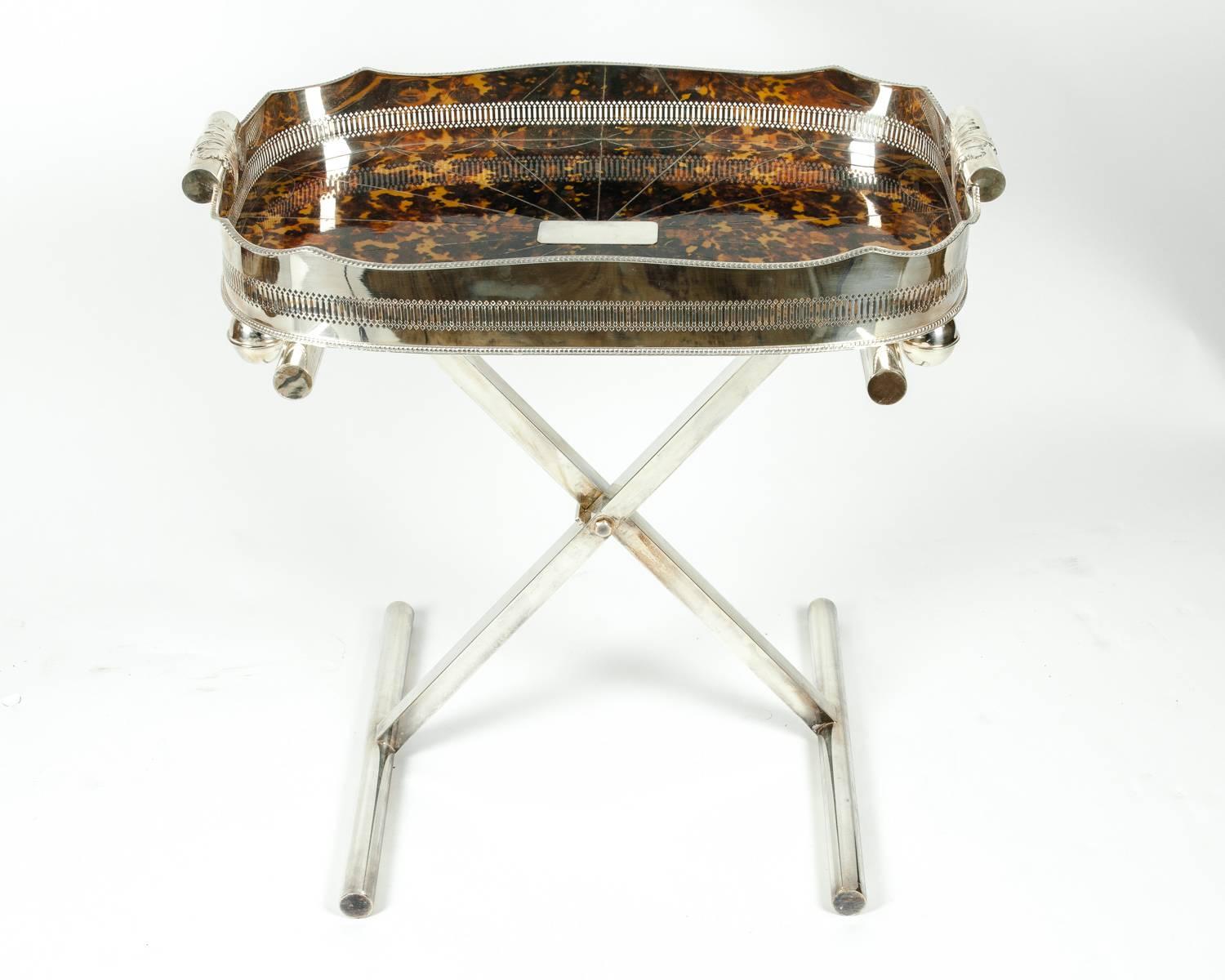 Mid-20th Century English Silver Plated Table Tray Stand 6