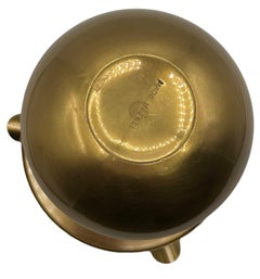 Mid 20th Century English Solid Brass Cigar/Cigarette Ashtray & Spittoon