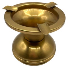 Mid 20th Century English Solid Brass Cigar/Cigarette Ashtray & Spittoon