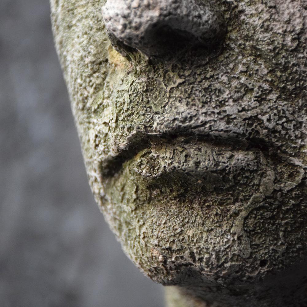 Mid-20th Century English Weathered Ghostly Plaster Bust 4