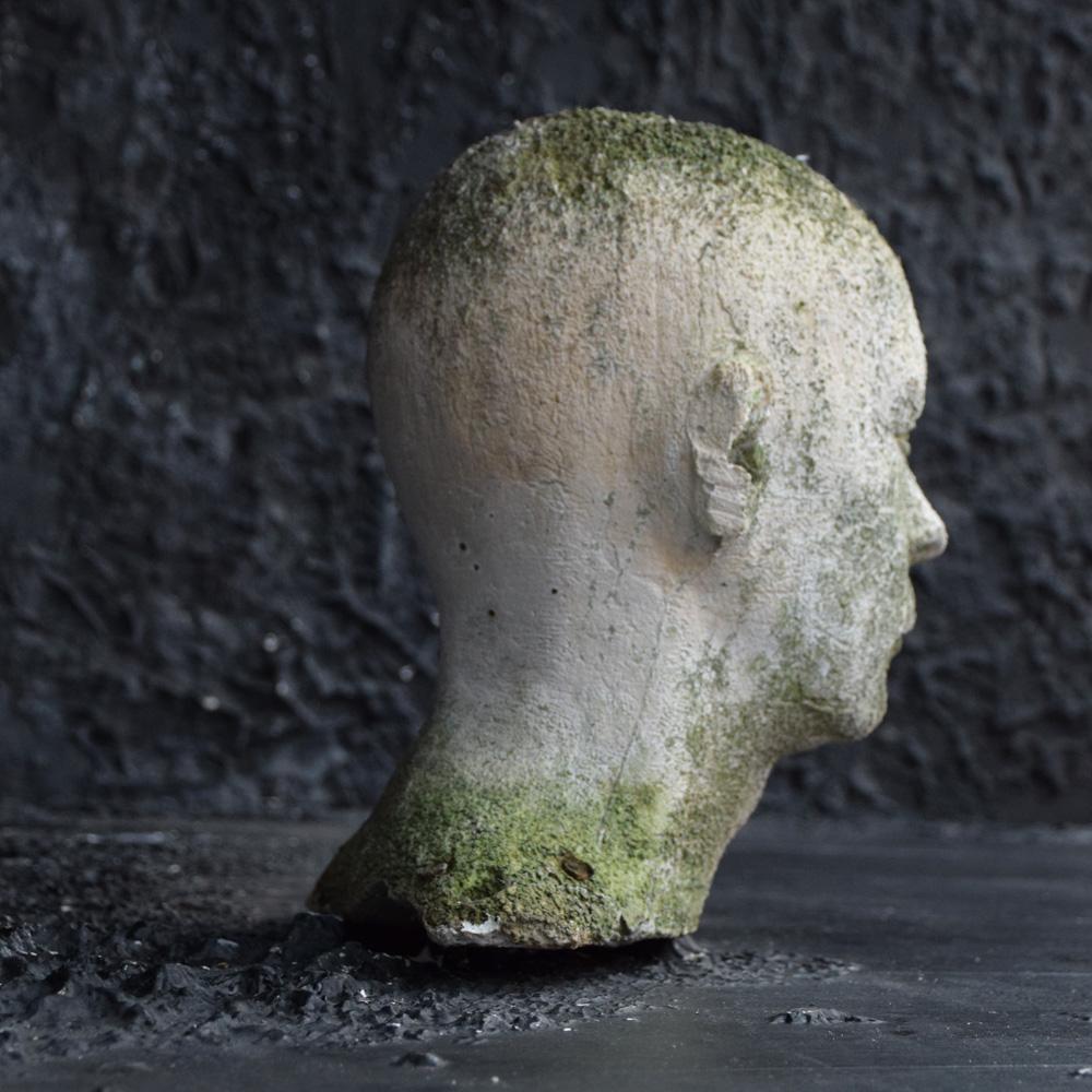Mid-20th Century English Weathered Ghostly Plaster Bust In Fair Condition In London, GB