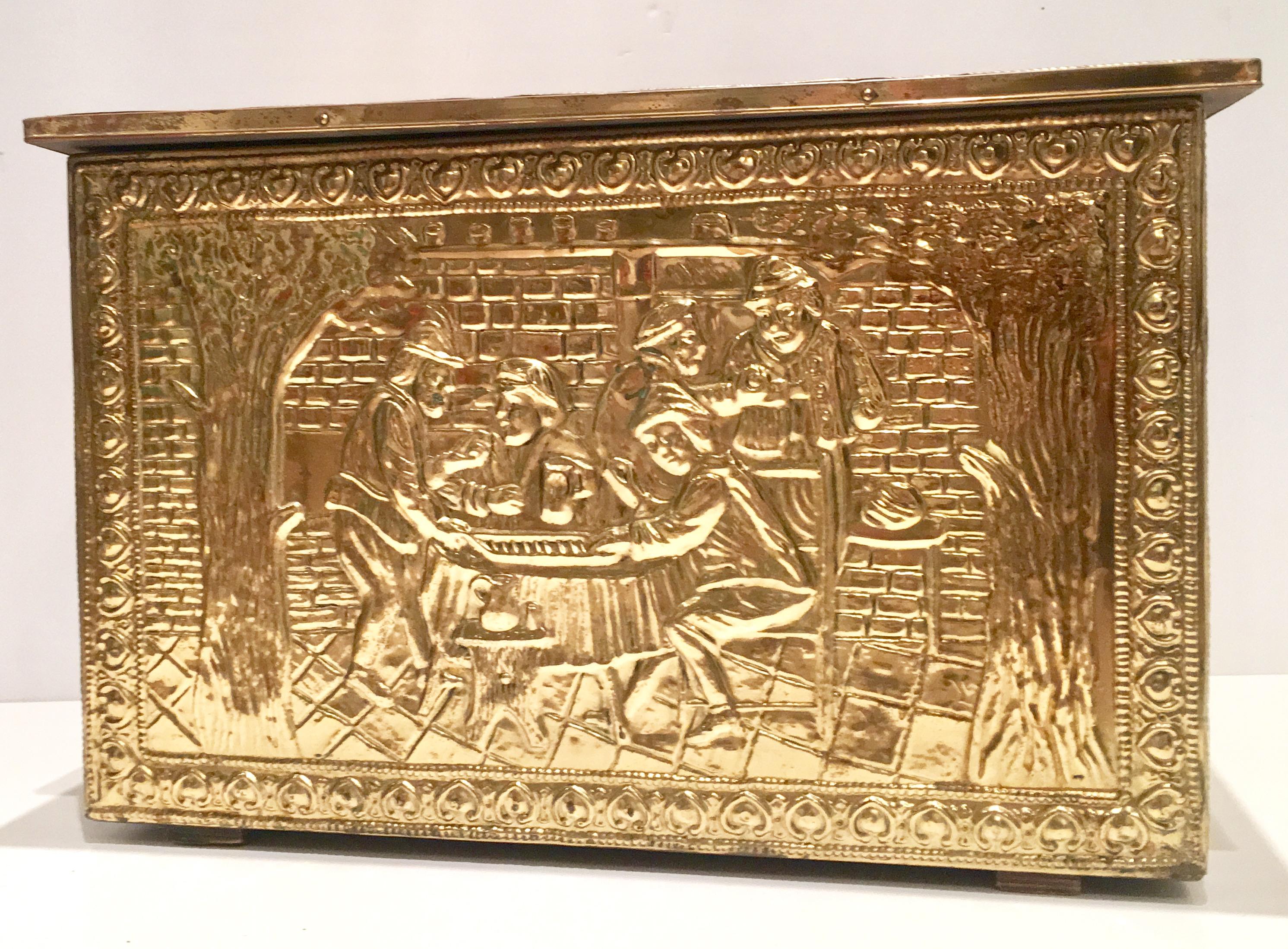 brass wood box