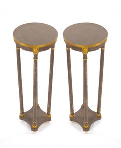 Mid 20th Century European Painted Wood Pair Pedestals Table.