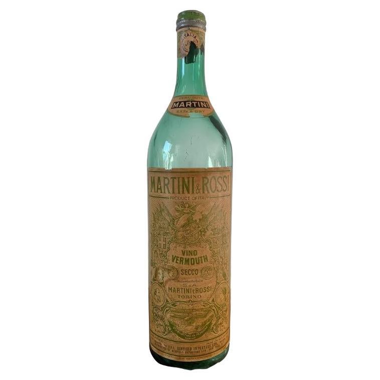 Très grande bouteille de verre Martini & Rossi Vermouth du milieu du 20e siècle