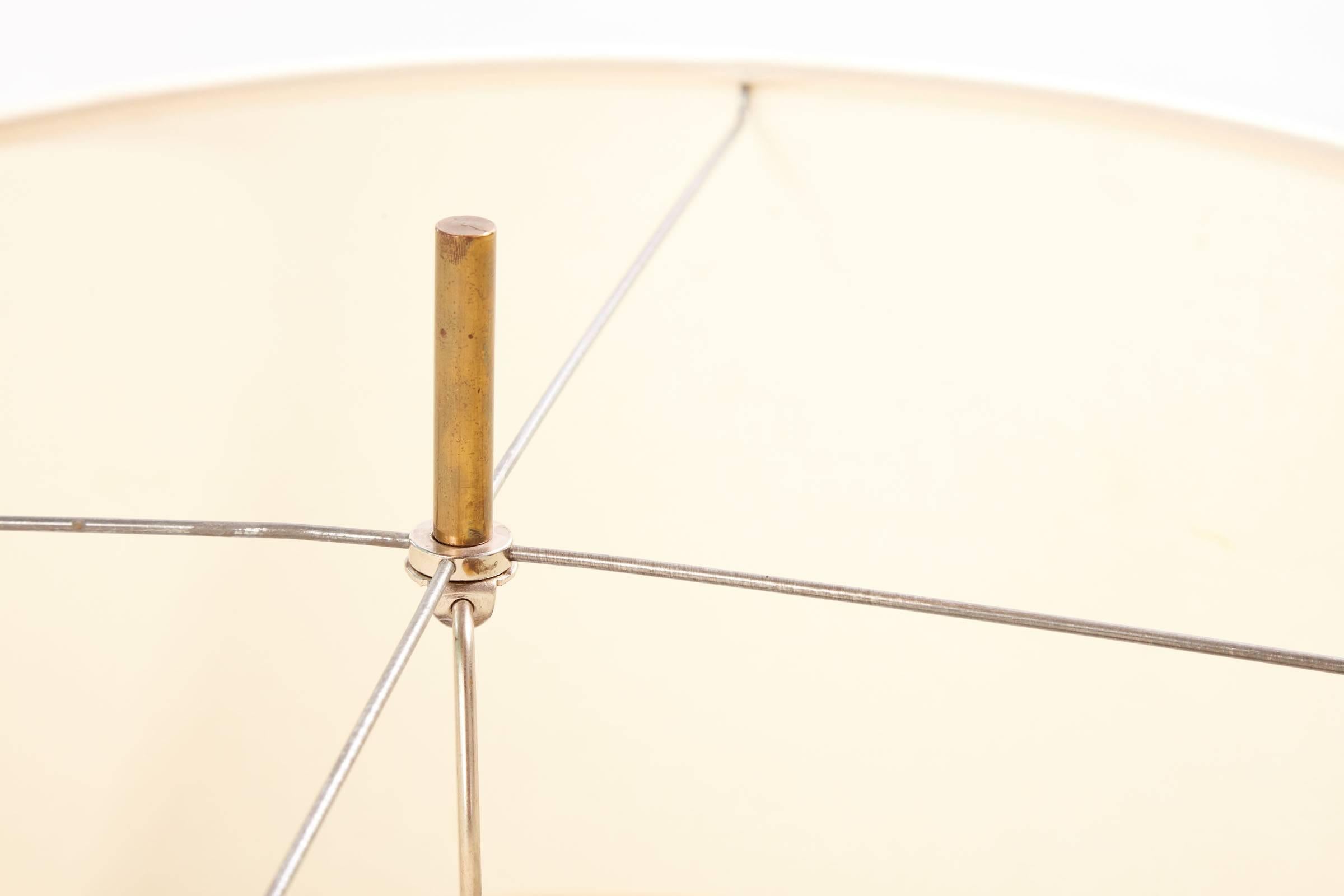 Mid-20th Century Extra Tall Iron Table Lamp with Custom Shade 4