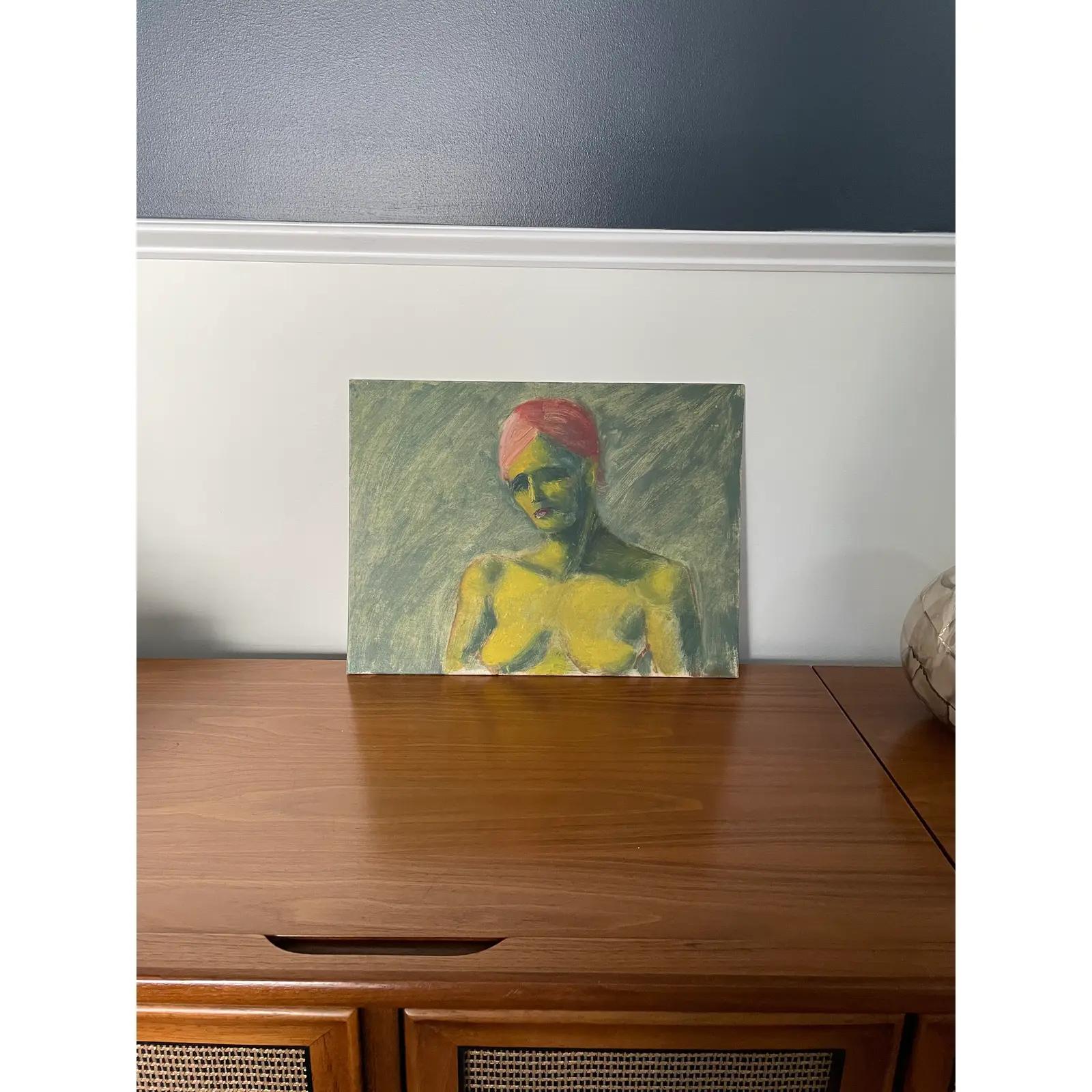 Mid 20th Century Fauvist Style Figurative Nude Oil Painting In Good Condition For Sale In W Allenhurst, NJ