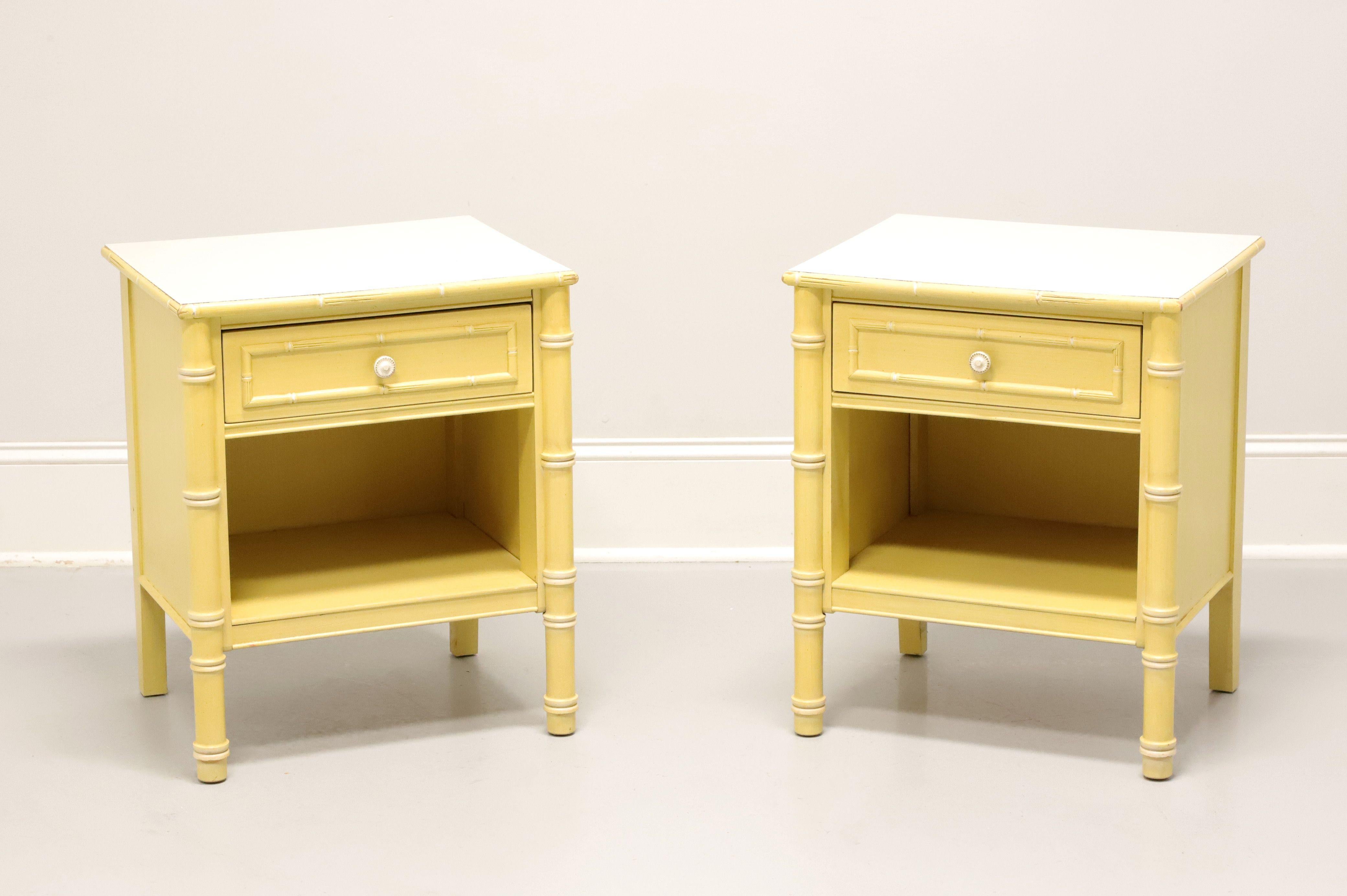 Mid 20th Century Faux Bamboo Asian Influenced Nightstands - Pair 7