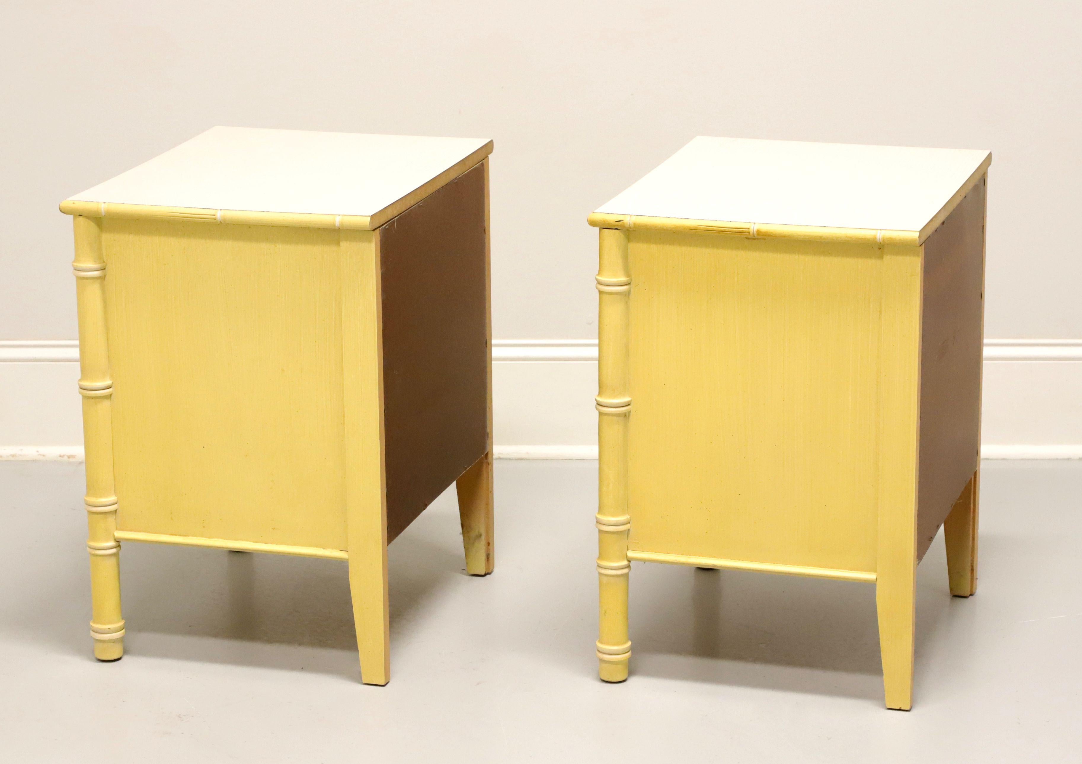American Mid 20th Century Faux Bamboo Asian Influenced Nightstands - Pair