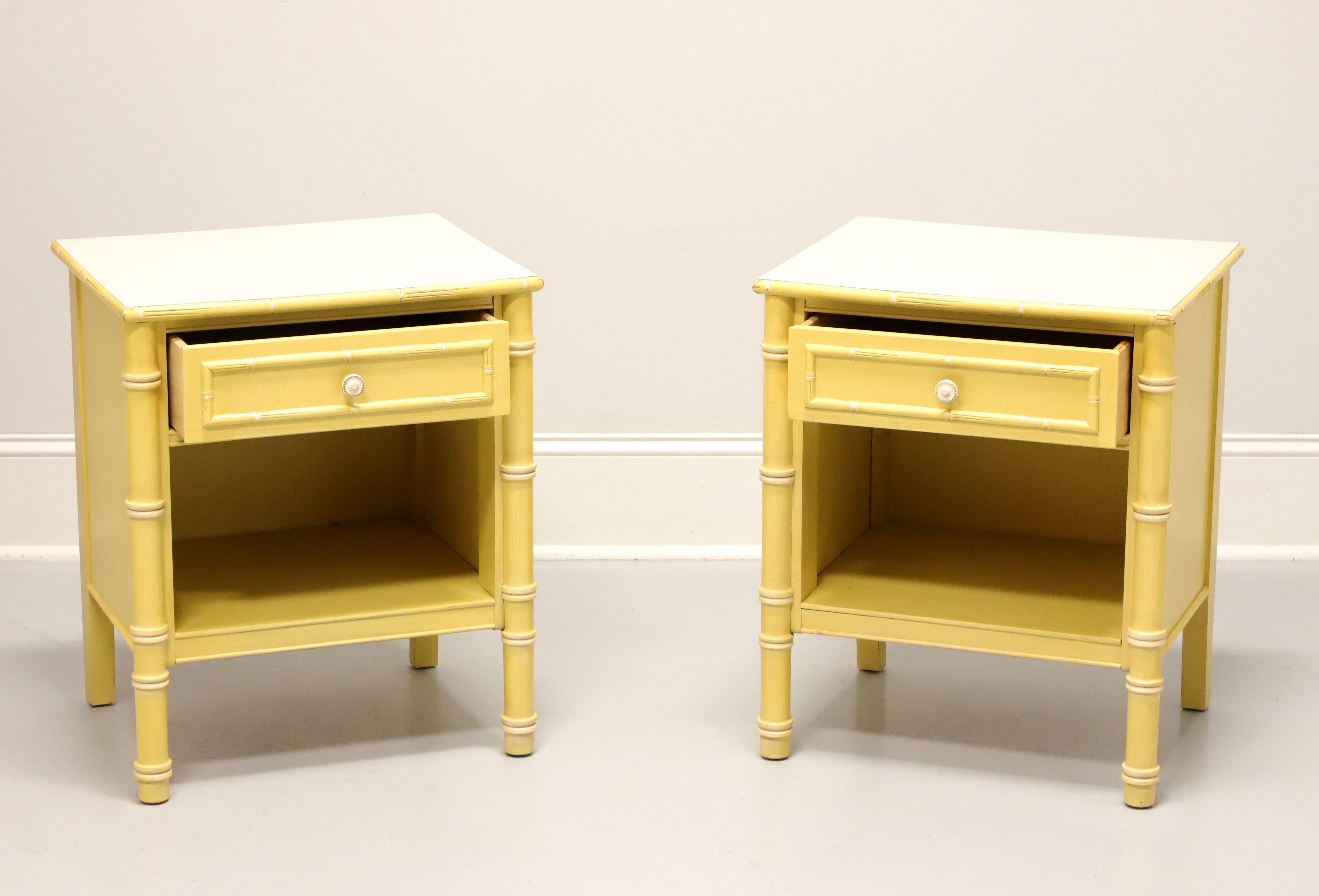 Mid 20th Century Faux Bamboo Asian Influenced Nightstands - Pair In Good Condition In Charlotte, NC