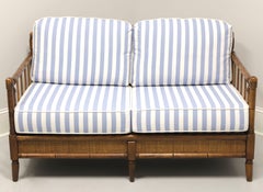 Mid 20th Century Faux Bamboo British Colonial Settee by BROYHILL PREMIER