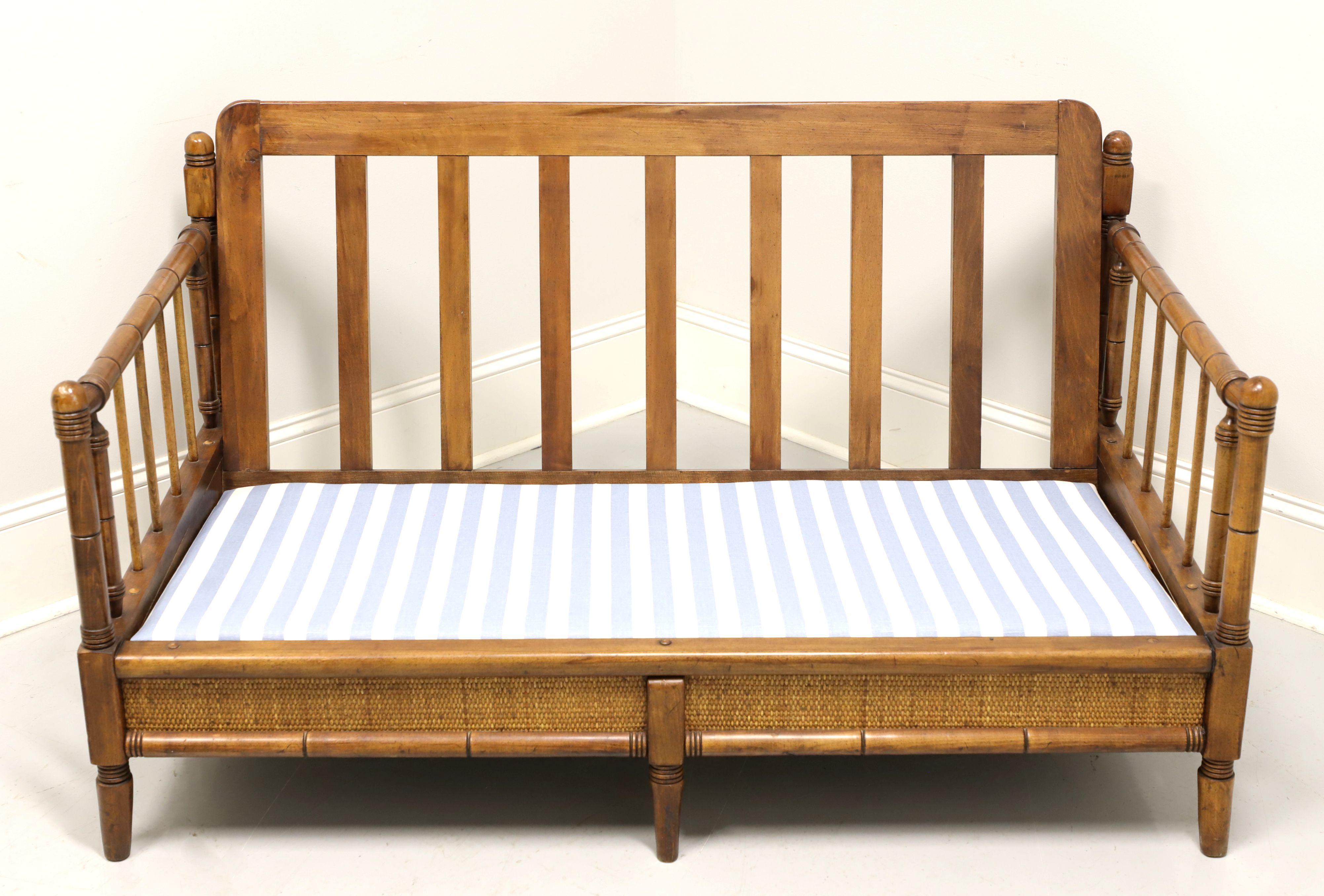 American Mid 20th Century Faux Bamboo British Colonial Settee by BROYHILL PREMIER