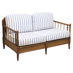 Mid 20th Century Faux Bamboo British Colonial Settee by BROYHILL PREMIER