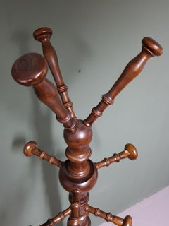 Mid-20th Century Faux Bamboo Brown Wooden Coat Stand