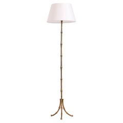 Lampada da terra in finto bambù della metà del XX secolo, in stile Maison Bagués