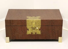 Mid 20th Century Faux Reptile Asian Chinoiserie Trunk