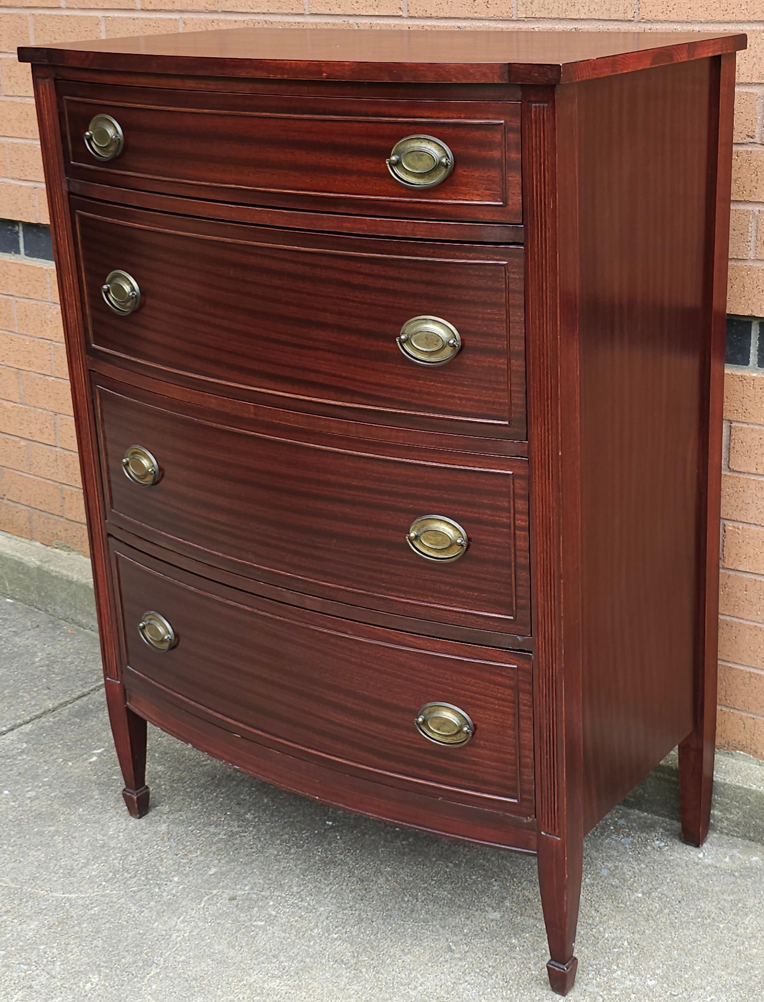 American Mid 20th Century Federal Hepplewhite Style Mahogany Chest of Drawers For Sale