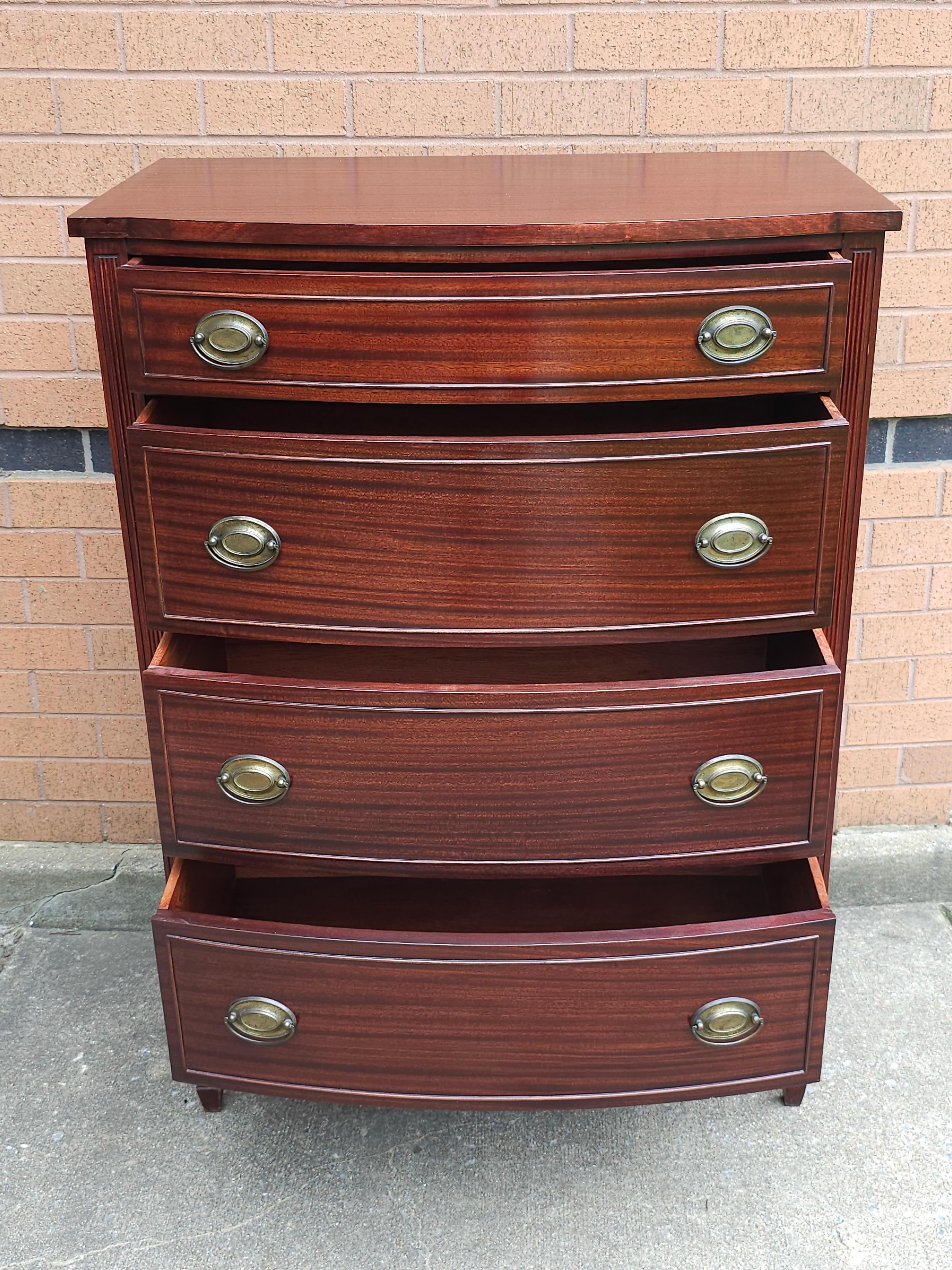 Mid 20th Century Federal Hepplewhite Style Mahogany Chest of Drawers For Sale 1