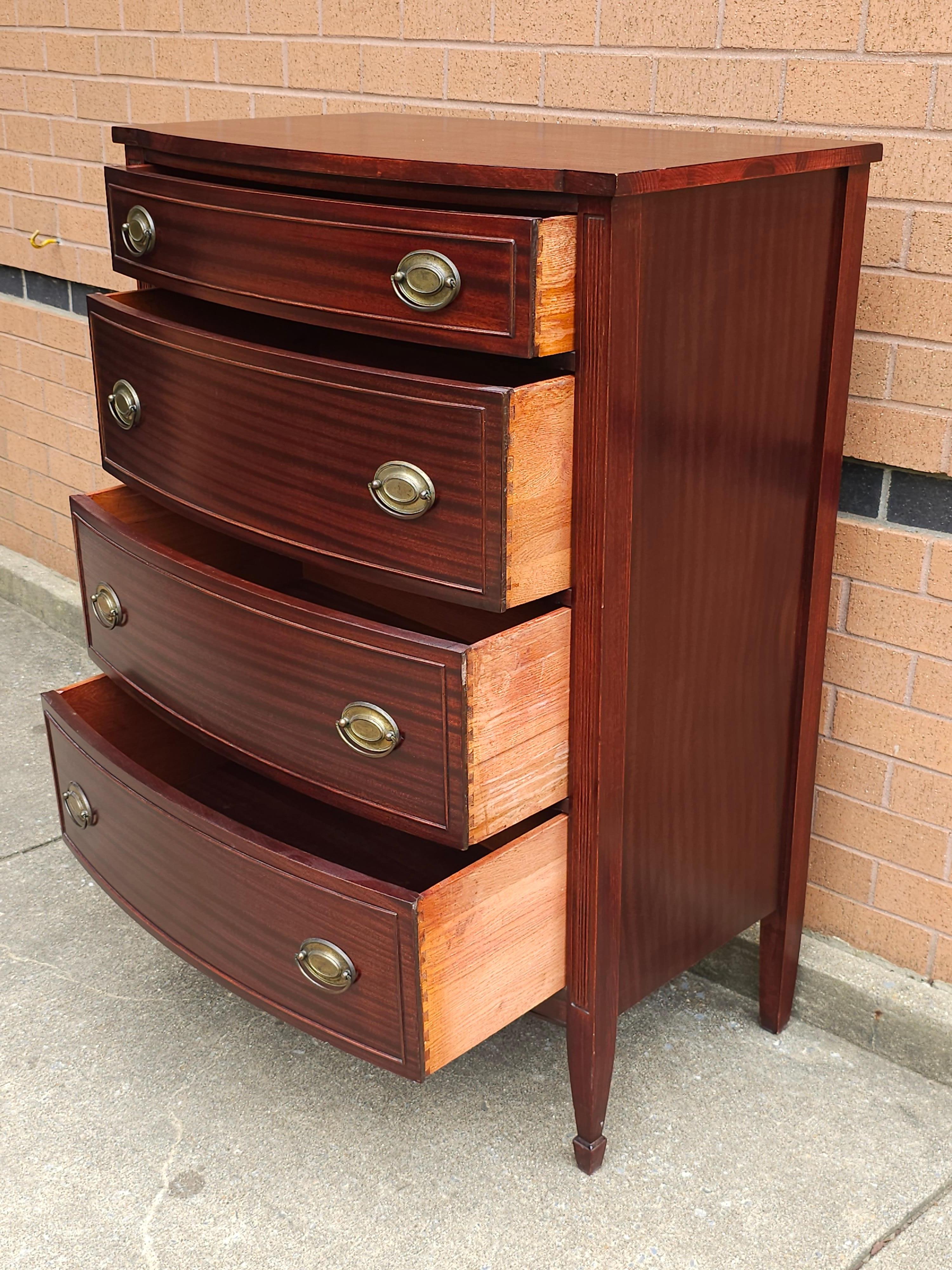 Mid 20th Century Federal Hepplewhite Style Mahogany Chest of Drawers For Sale 2