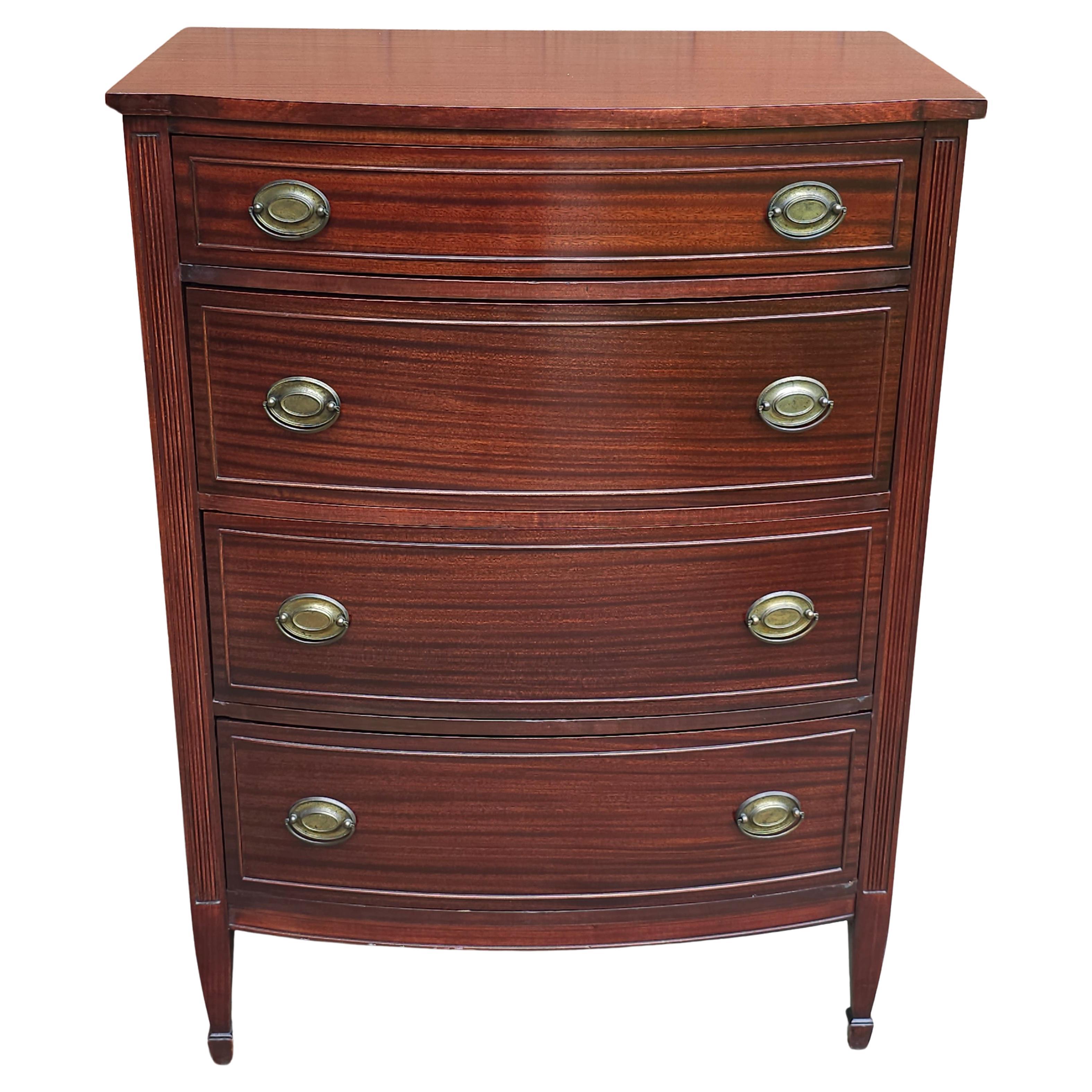 Mid 20th Century Federal Hepplewhite Style Mahogany Chest of Drawers For Sale