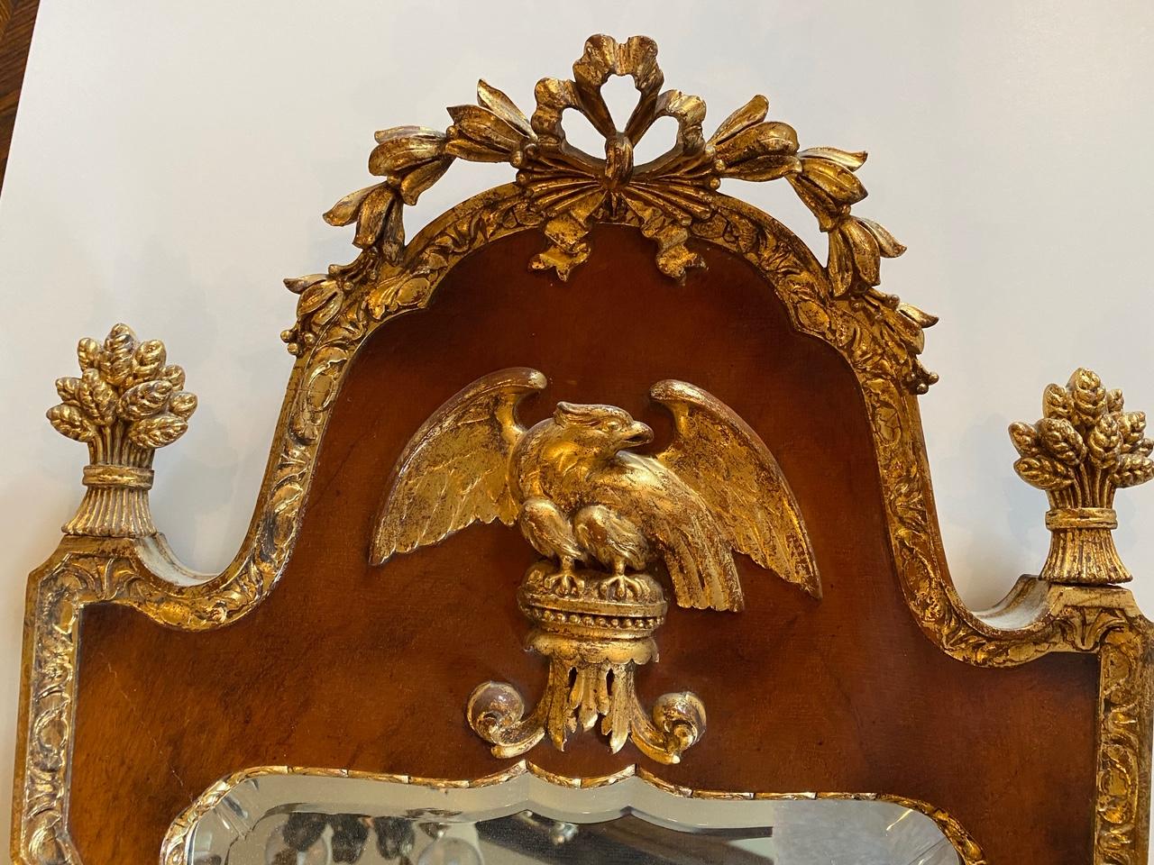 19th Century Mid 20th Century Federal Style Parcel Gilt Mahogany Mirror