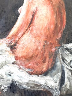 Mid 20th century female nude oil on canvas painting