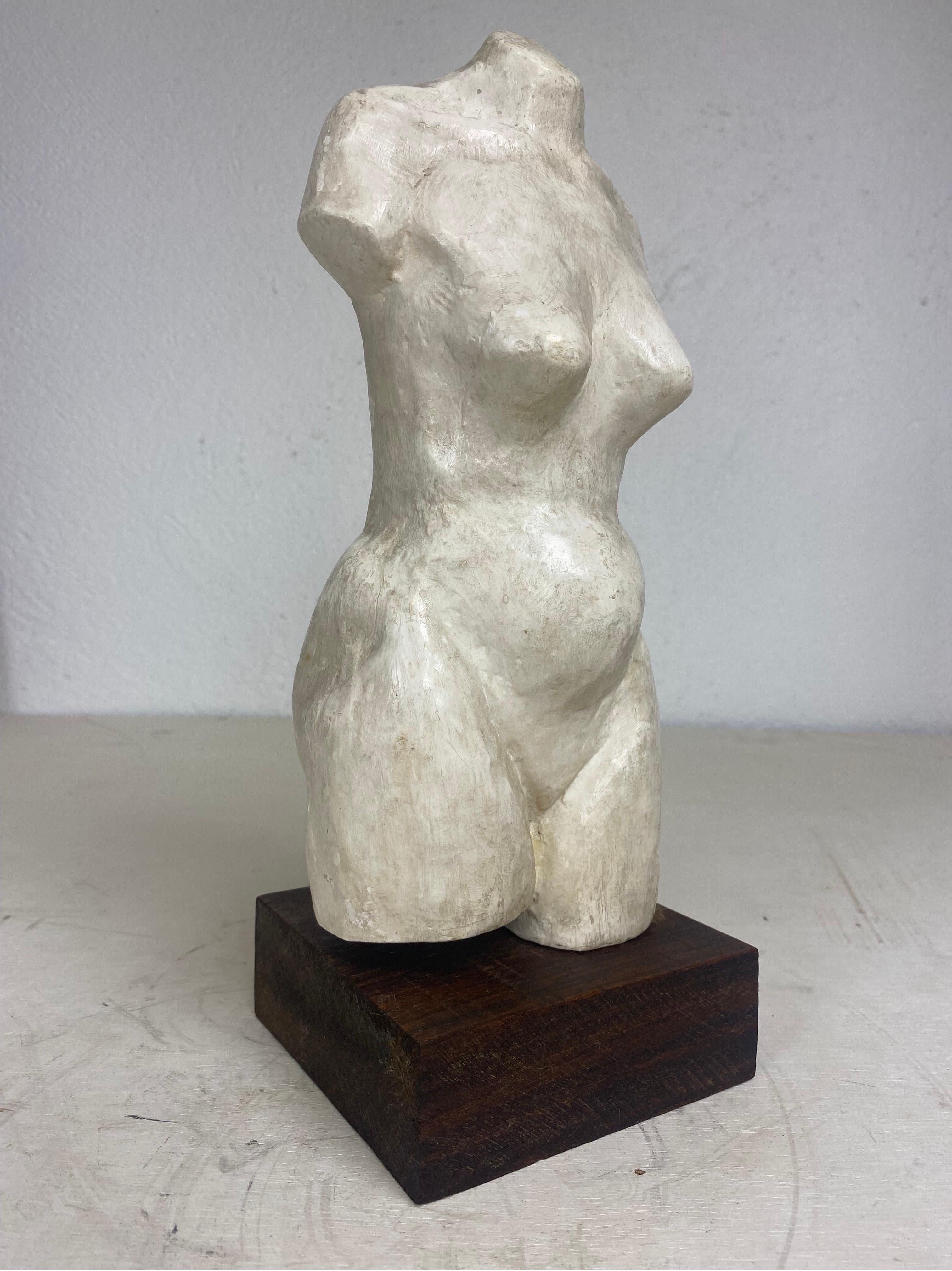 American Mid-20th century female nude study plaster sculpture