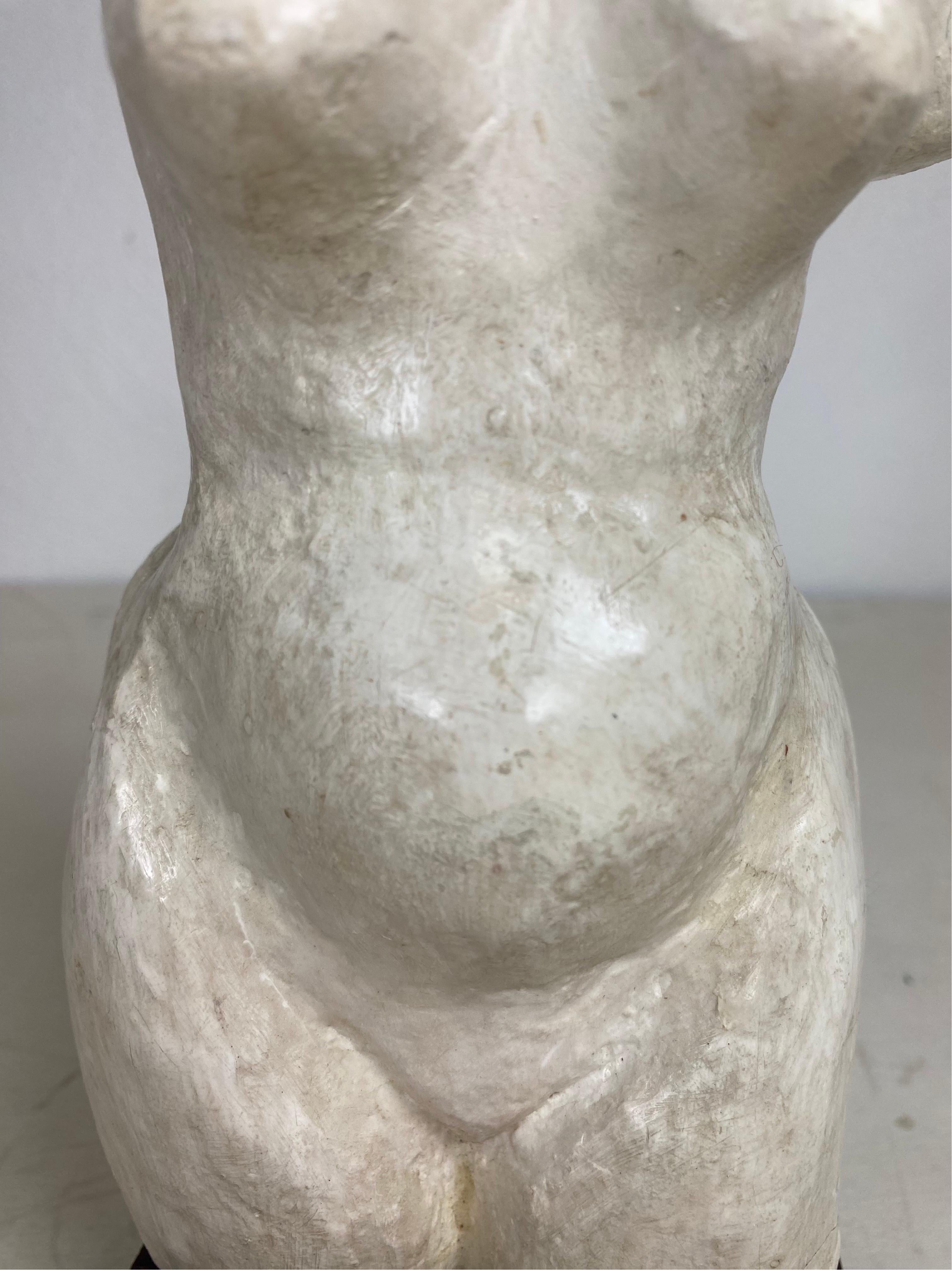 Plaster Mid-20th century female nude study plaster sculpture