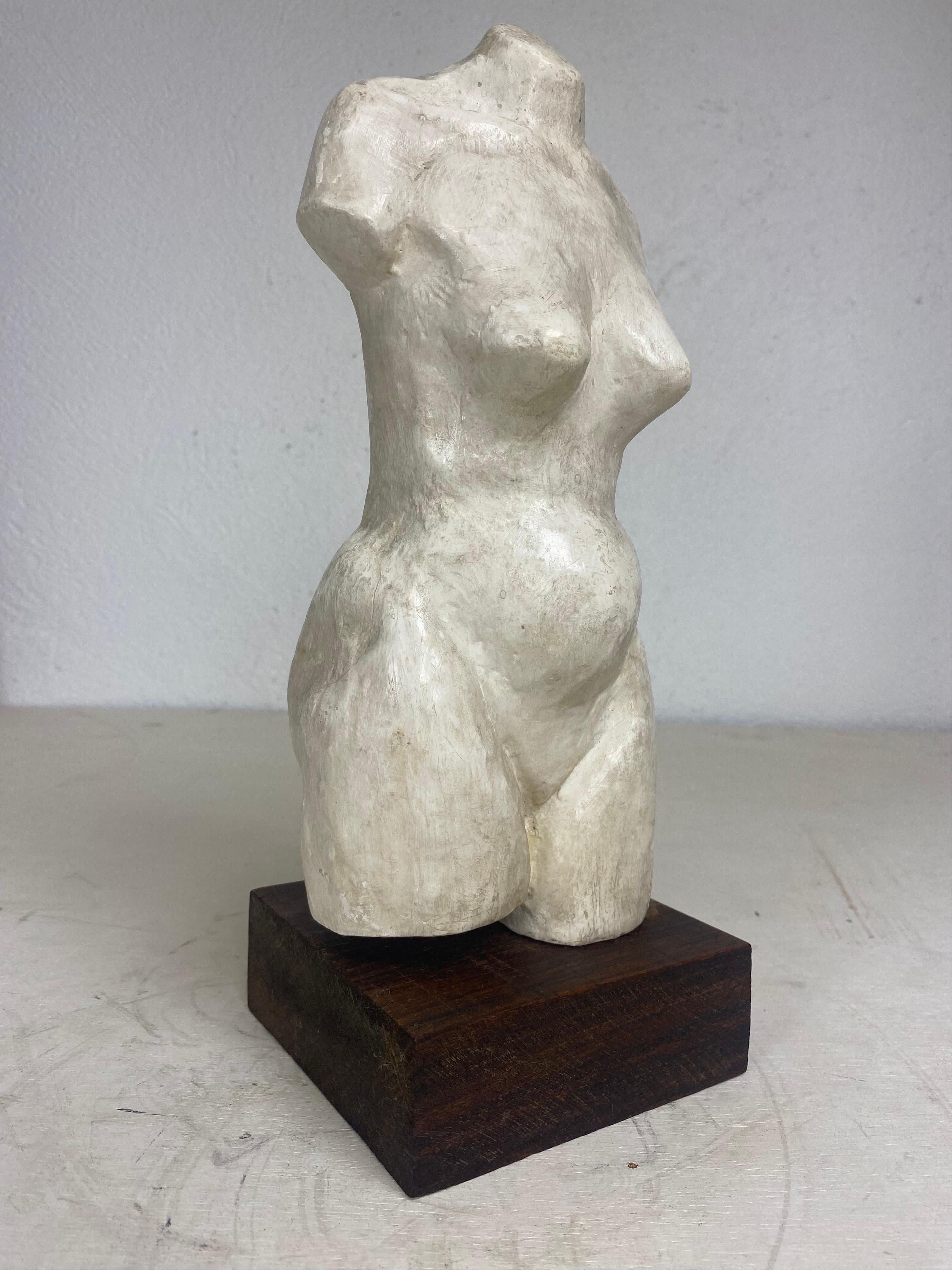Mid-20th century female nude study plaster sculpture 1