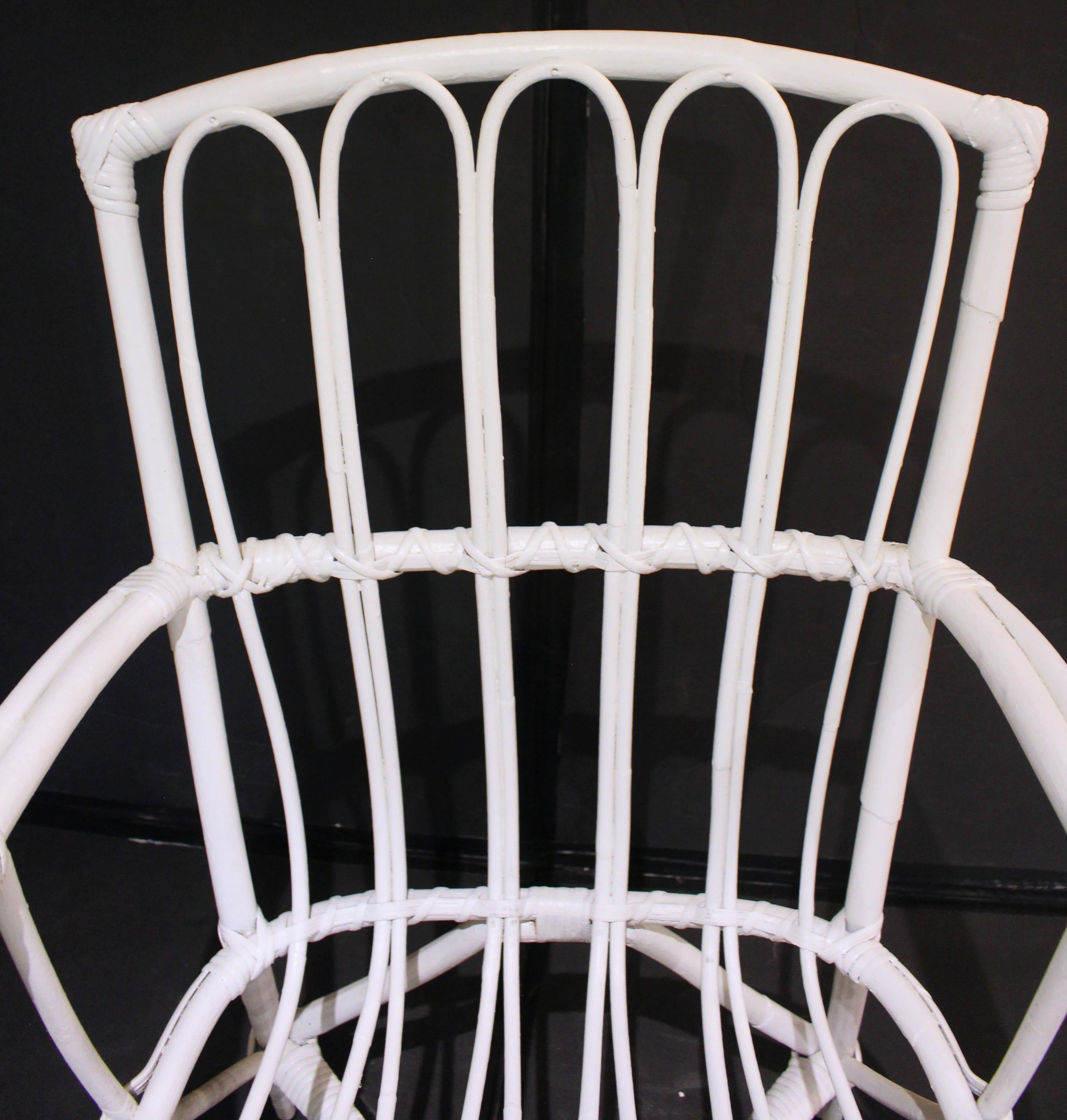 Mid-20th Century Ficks Reed Rattan Arm Chair For Sale 1
