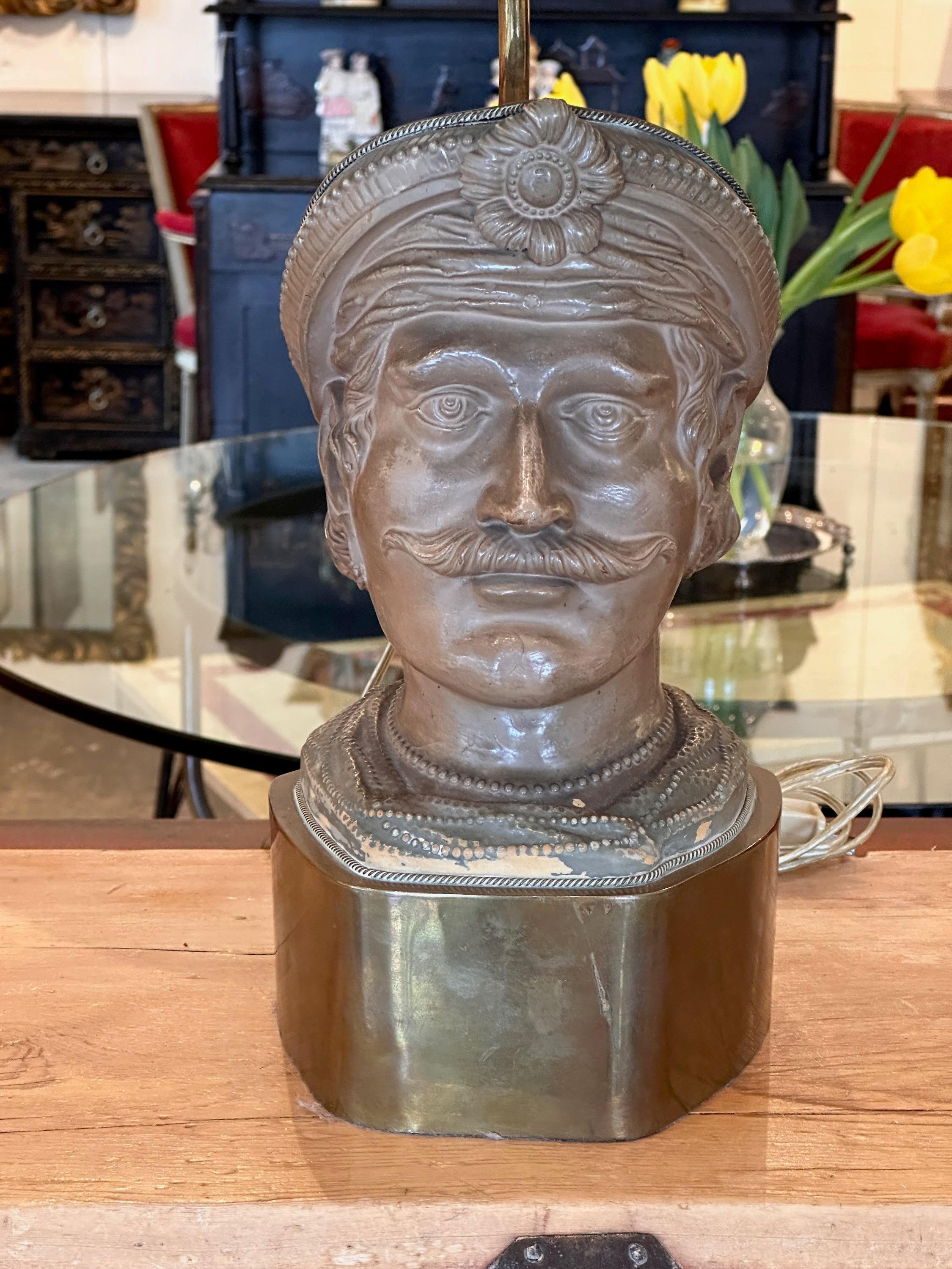 Mid 20th Century Figural Head Lamp In Good Condition For Sale In Charlottesville, VA