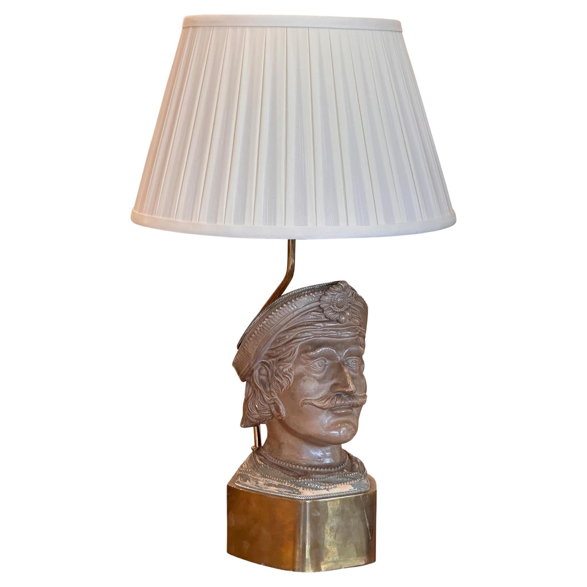 Mid 20th Century Figural Head Lamp For Sale