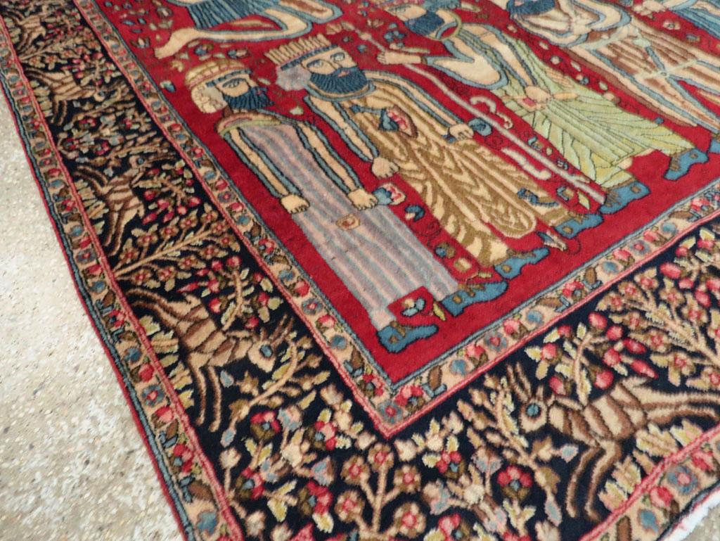 Feiner handgefertigter persischer Kerman-Teppich mit malerischen Akzenten, Mitte des 20. Jahrhunderts im Angebot 1