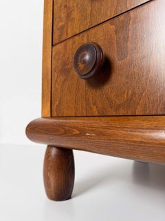 Mid 20th Century Fir & Ash Wood Chest Of Drawers in the style of C. Perriand