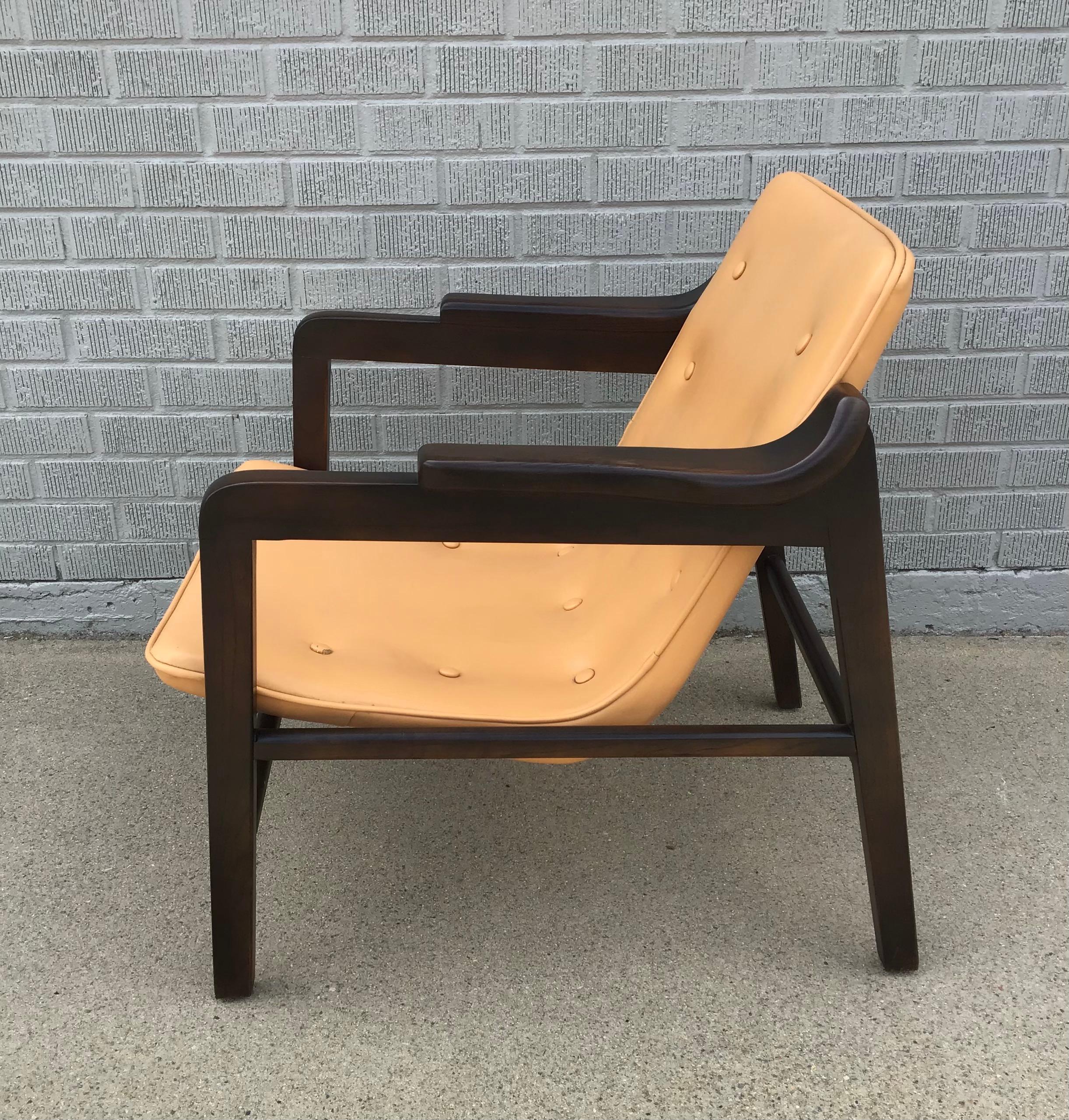 20ième siècle Chaise de cheminée du milieu du 20e siècle attribuée à Tove & Edvard Kindt-Larsen en vente
